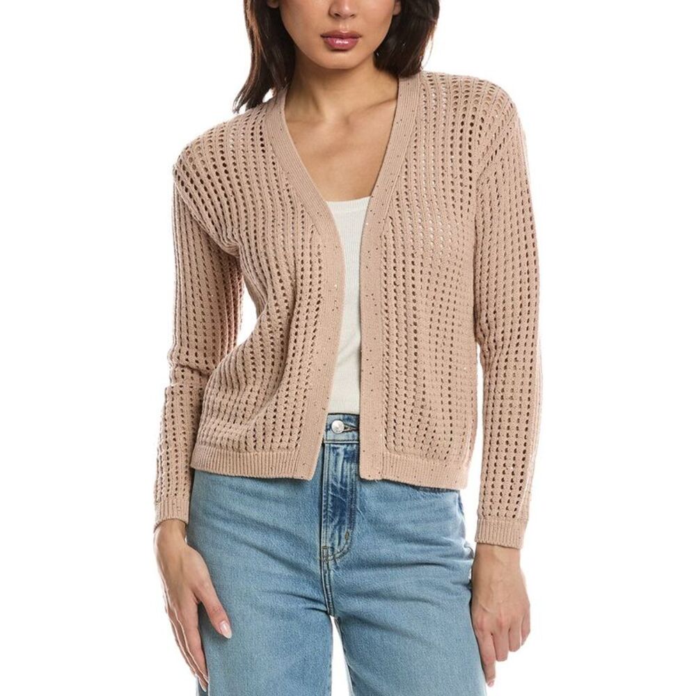 Wispr Womens  Astrid Sequin Cardigan, Brown